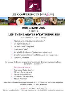 Conférence Jeudi 03 Mars 2016